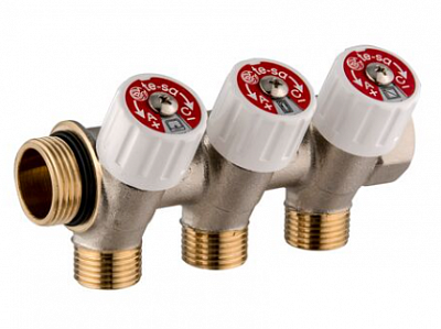 1135955 USYSTEMS коллектор SH 1" с вентилями НР/ВР 4x1/2"НР, ц/ц 38мм '4И